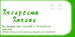 krisztina korsos business card